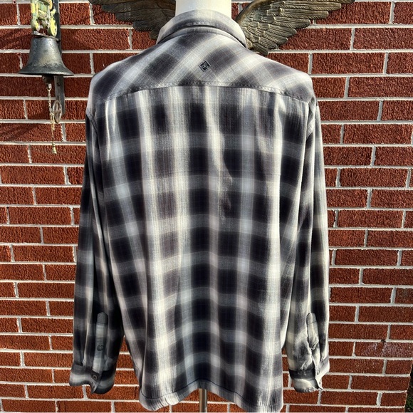 Prana Flannel w/Lining (Thermal) Snap-Down Shirt Black and Grey L/S Mens Size XL - Picture 7 of 12